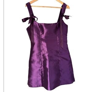 Current Mood dress Purple metallic  Bow Straps dolls Kill large